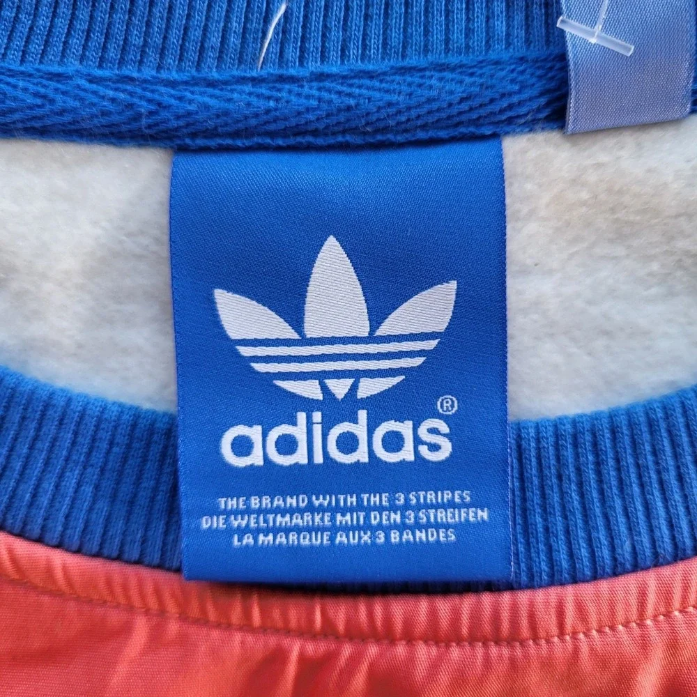 Adidas Originals Sailing Crew Sweatshirt White Multi AJ7405 Mens Small NWT
